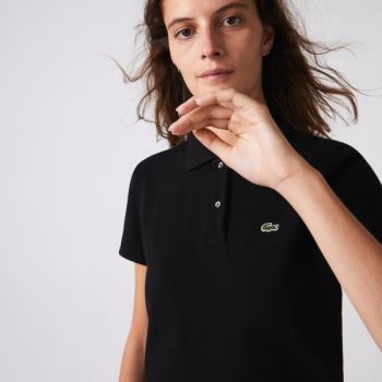 Lacoste Classic Fit Soft Cotton Petit Piqué Polo - Polo Dámské Černé | CZ-2vQZe6